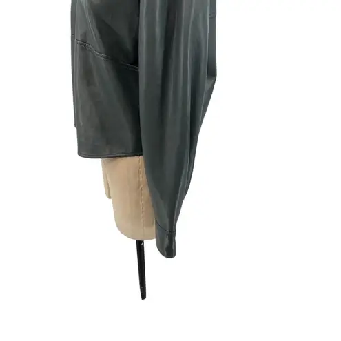 Aritzia  Babaton Pelli Hip Shirt Jacket Vegan‎ Leather Shacket Gray Green XS