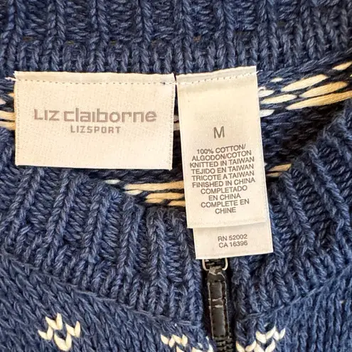 Liz Claiborne  Vintage Navy and White Knit Sweater
