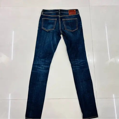 R13 Skinny Jeans Mid-Rise Size 28 Style R13w0002-1 Medium Blue Whiskered