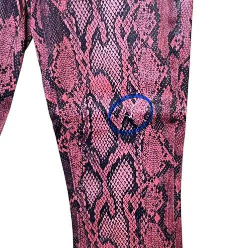 L'Agence Pants Womens 25 Pink Snake Print Margot Skinny High Rise Garnet Aurora