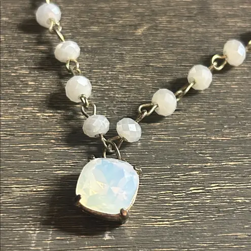 This is a moonstone beaded bracelet with a cushion