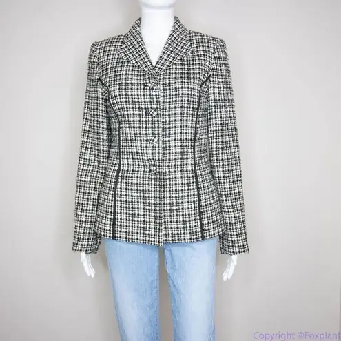 Caslon tweed black and white blazer jacket , women's size 4