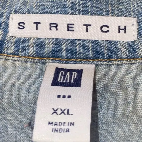 VTG Gap Button Down Jean Jacket with Fall Designs Blue Size XXL