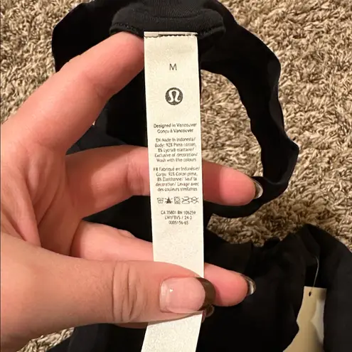 NWT Lululemon Long Cotton Crewneck Tank Medium Black