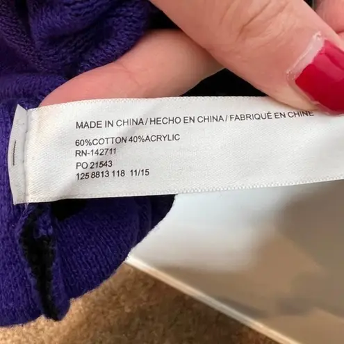 Eloquii purple & black open front thick one button cardigan thick sweater 3X