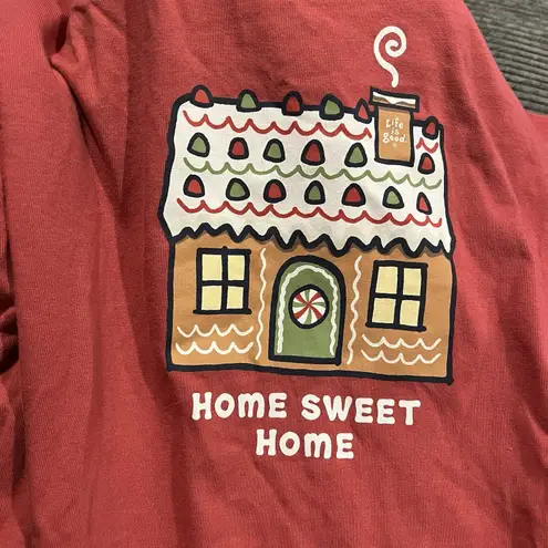 Life is Good  Womens Large T-Shirt Gingerbread House Home Sweet Home