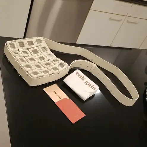 Cult Gaia ππ Terra Cutout Square-Link Crossbody Bag ~ Off White NWT