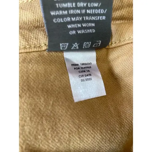 Torrid * Womens Jeans 12T Mustard Button Fly Straight Leg Cargo Pocket Stretch