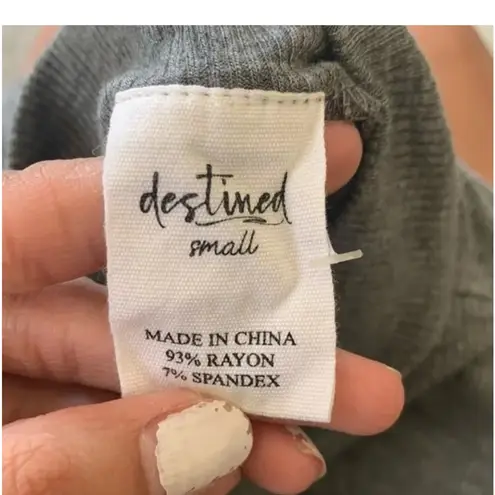 destined Gray Mock Neck Crop Top Size Small