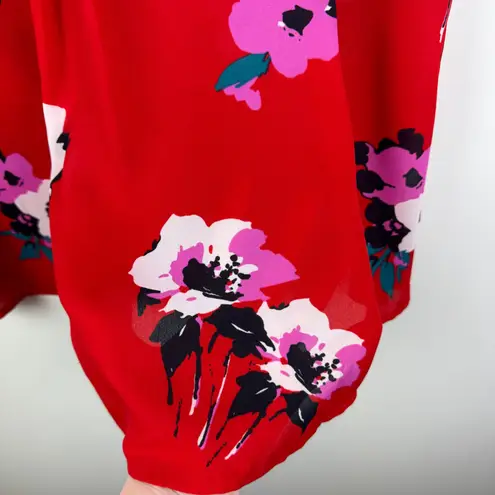 41 Hawthorn Floral Sleeveless Blouse Size XXL Red Multicolor Lightweight Office