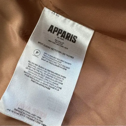 Apparis Brown Faux Leather Puffer Jacket