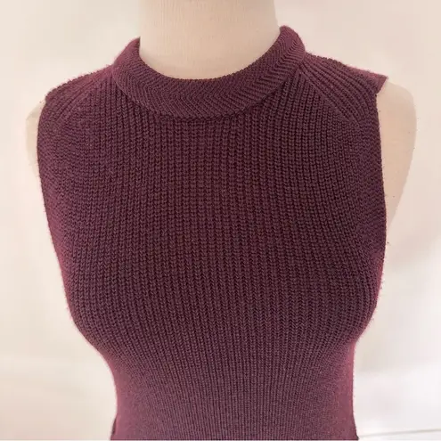 Aritzia Wilfred Palmier Sleeveless Crew Neck Tunic Wool Sweater Purple | Small