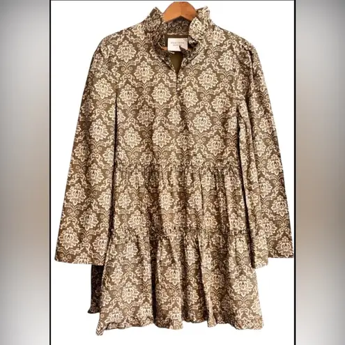 Hyacinth House Russell Mini Dress M NWT Cotton Moss Floral Ruffle Cottagecore Green Size M