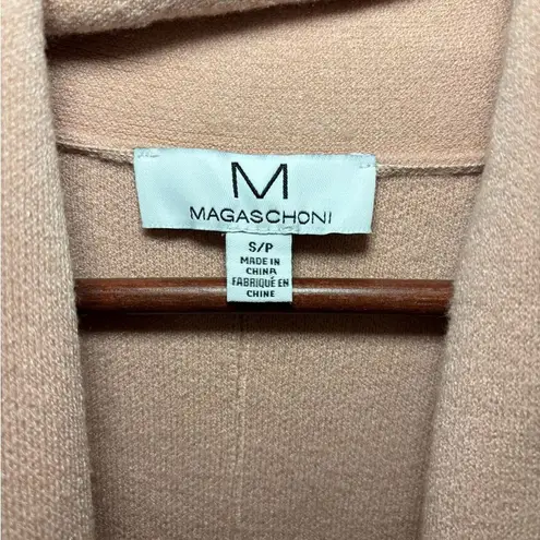 Magaschoni Open Cardigan Fringe Tassel Cozy Sweater Womens Small Pink Blush