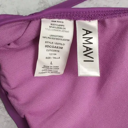 NWT Cremieux Amavi Purple Halter Neck Tie Closure Bikini Top Size L Size L