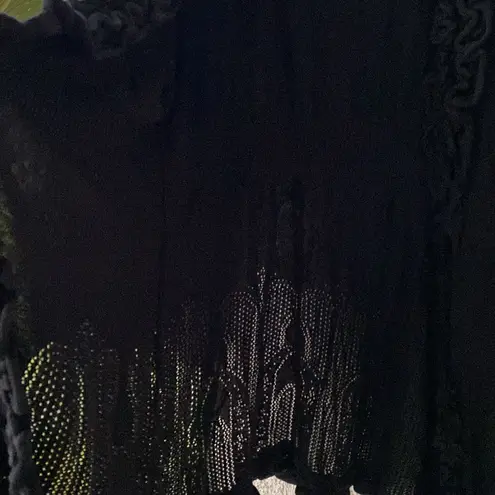 NWT 🖤 I.N.C. Macy’s Long Cardigan/Duster Ruffled Trim Cotton Blend Deep Black 2X