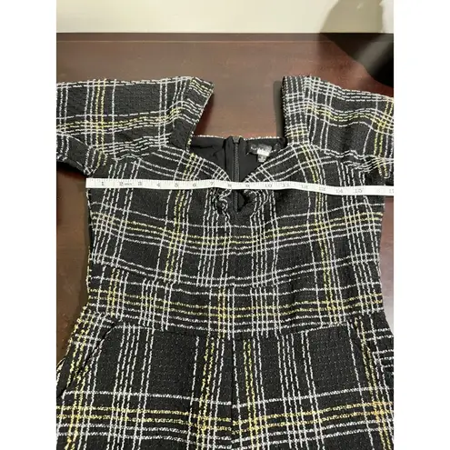 Slate + Willow Black Plaid Long Sleeve Romper Party Holiday Women's Small