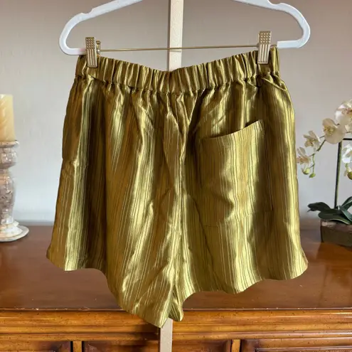 Atoir Sana Metallic Jacquard Satin Shorts Antique Gold Medium