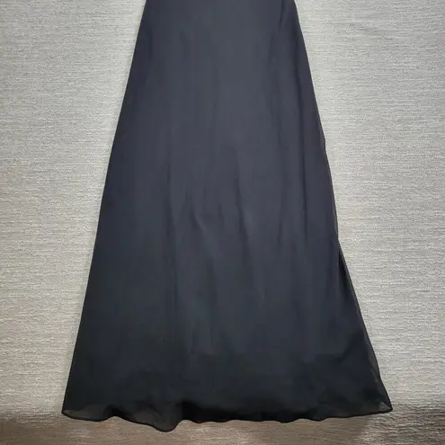 VTG Bora Prom Dress XL Black Bling Accent Sheer Layer Fairy Goth Evening Gown