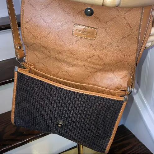 TED LAPIDUS Paris Monogram Leather Crossbody Strap Tote Shoulder Bag RARE HTF