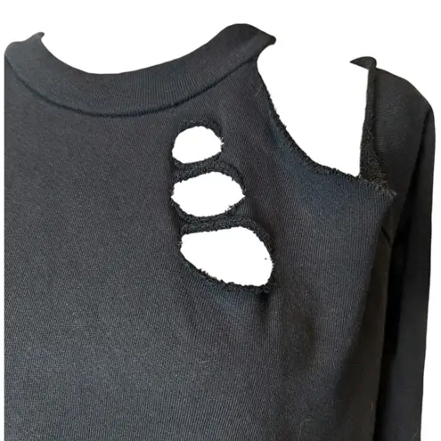 LAMade Distressed Oversized Cotton Sweater Grunge Casual Size XS Black