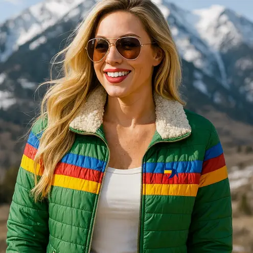 Aviator Nation 4 STRIPE JACKET - GARDEN GREEN unisex NWT