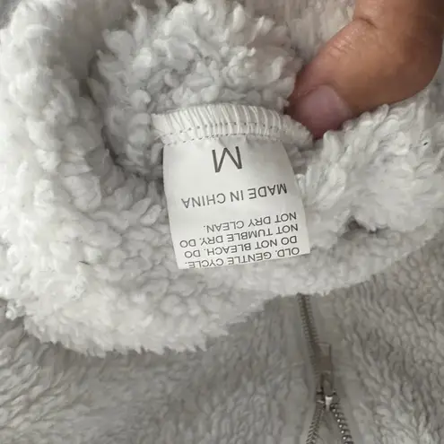 White Fuzzy Cropped‎ Hoodie Full Zip Up Sweatshirt Jacket - Image 8