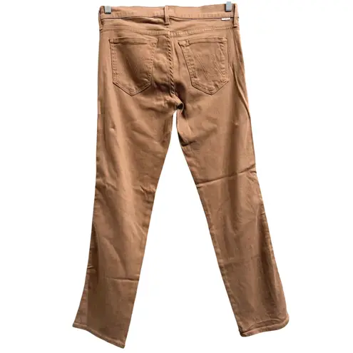 MOTHER The Rascal Cuff POP! Skinny Jeans in Toasted (Tan) Women's Size 28 Tan