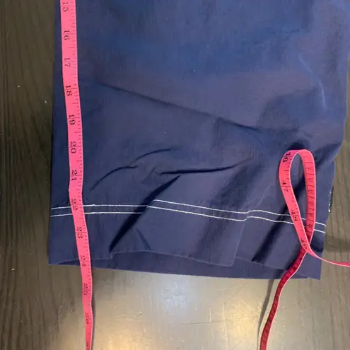 prAna Navy Blue Wide Leg Cropped Pants Size L Cotton Nylon Blend Casual USA VTG