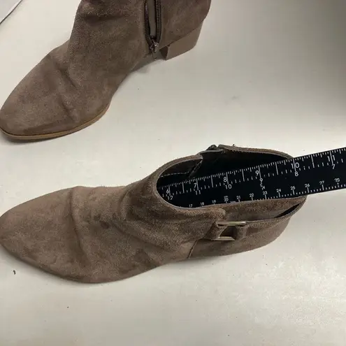 ALFANI Adison Women’s Suede Leather Brown Booties Size 9.5 M 2” heel