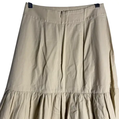 Tuckernuck Solid Tan Drop Waist Ruffled A-Line Cotton Skirt Size 6
