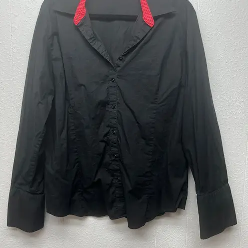 Esabel C. Womens Classic Core Workwear Office Academia Timeless Shirt Size XXL Black