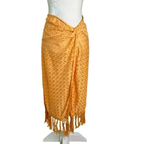 Ramy Brook Gaia Metallic Faux Wrap Boho Maxi Skirt Coverup Size XL NWT