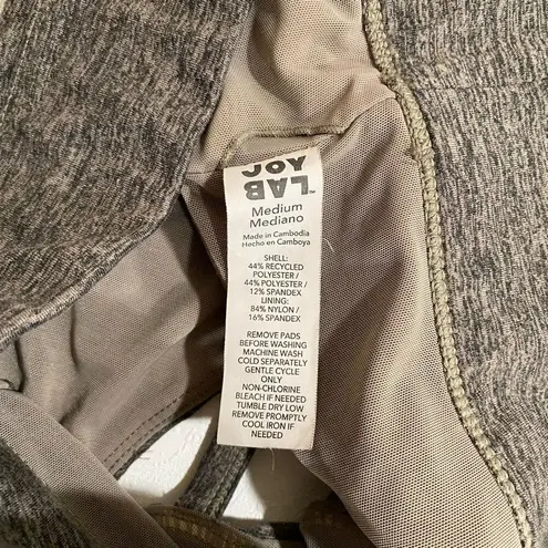 JoyLab Strappy Back Sports Bra Gray Heather Size M Medium