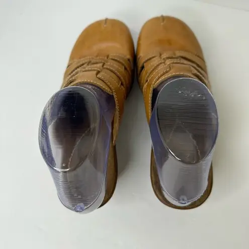 Dr. Scholls Womens size 7.5 Brenna Leather Clog Mule Slip On Tan Air-Pillo