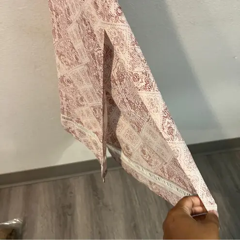 Faithfull the Brand Faithful The Brand Pink & Red Floral Print Halter Midi Dress Side Slits Size L