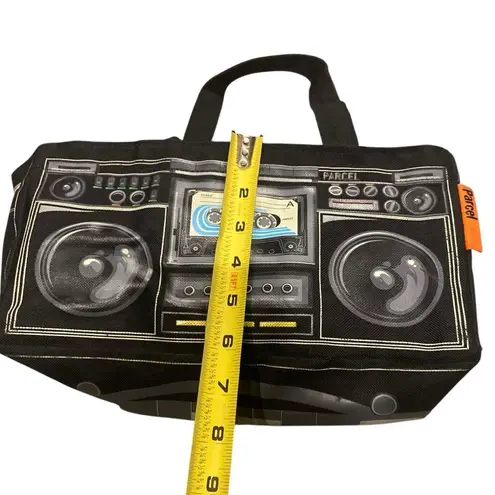 Vintage Parcel Boom Box Stereo Purse Costume Y2K 90s Streetwear Retro Cassette Black