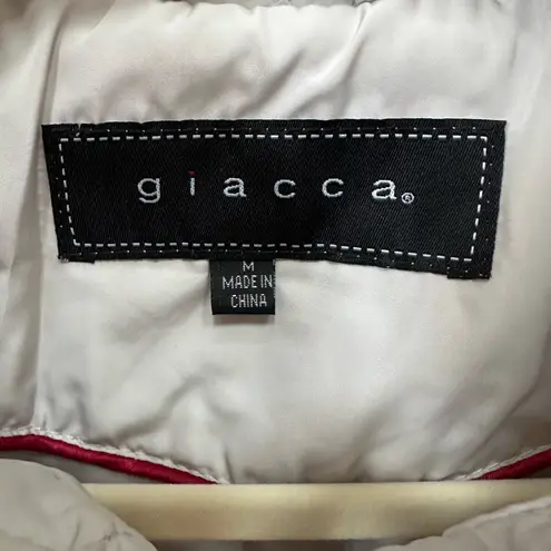 Giacca quilted jacket, light stone color, zip front, nice pockets, Sz M Size M
