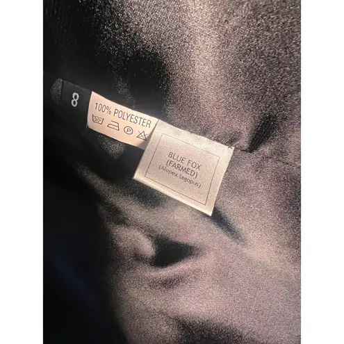 Sheared Mink and Farmed Fox Real Fur Coat Jacket Lush Luxury Purple Black Size 8