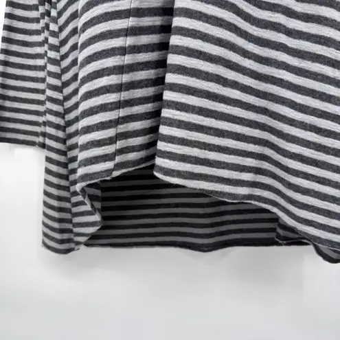 Cut Loose Asymmetrical High Low Tunic Womens Small Gray Stripe Cotton Blend