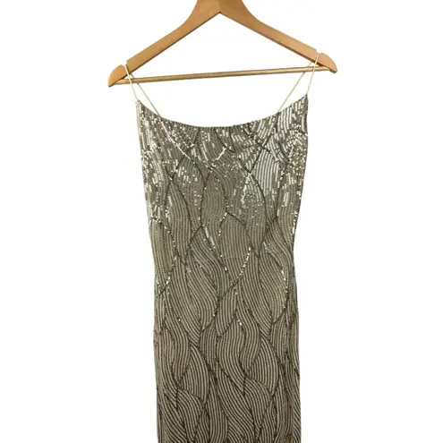 Women’s Fore Sequin Champagne Long Dress Size M Size M
