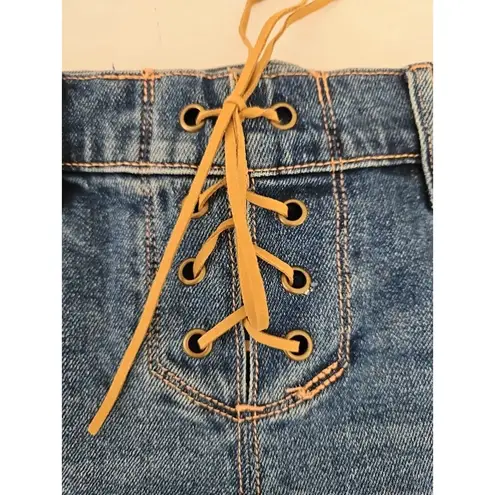 Hollister  Vintage Baggy Shorts Women's Size 26 Blue Low rise Distressed Cut Off