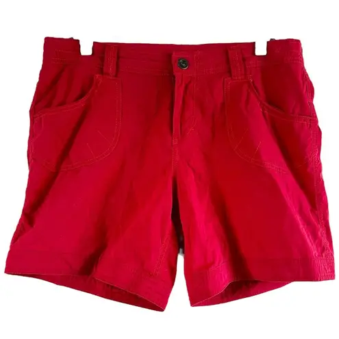 Kuhl Kontra Roll-Up 6" Shorts Pockets Mid Rise Drawcord Hiking Stretch Red 12