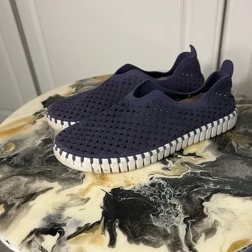 Ilse Jacobsen Tulip 139 Slip On Flat Navy 39 Blue Size 8.5
