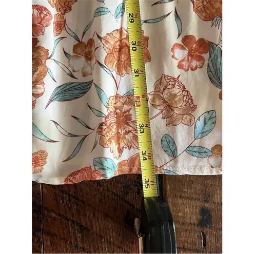 Hayden  pull on Floral tiered boho Skirt Orange and Blue size large