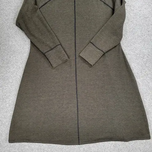 Cloud Chaser Sweater Dress Womens 2X Brown Olive Seamed A-line Pull On Midi