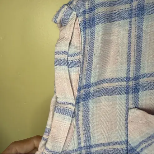 Rails Britt - Pink/Blue Melange Check Shirt Cap Sleeve Size Small Super Soft
