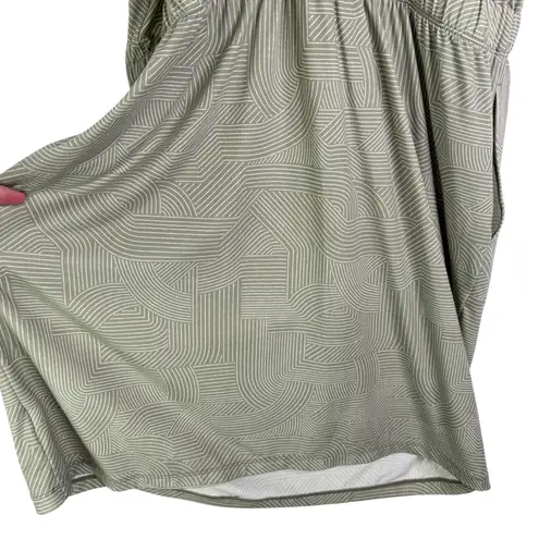 prAna Kamen Dress Green Striped Sleeveless Tank Racerback Stretchy Dress Large L