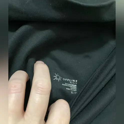 Offline by Aerie Black Women's High Waisted Flare Wide Leg Pant Leggings Size undefined