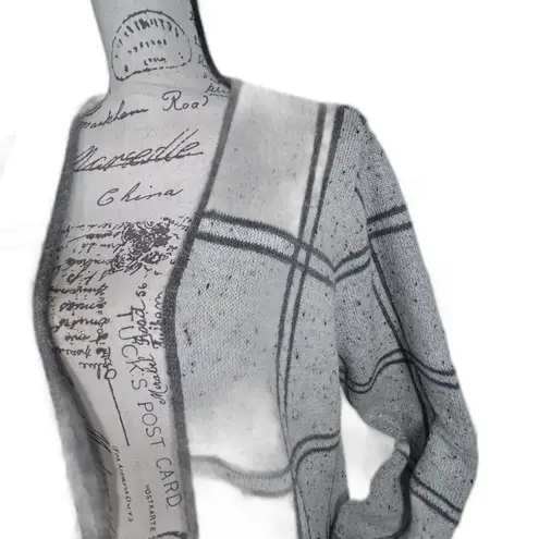 Apt. 9 Apt.‎ 9 cream and gray plaid long cardigan Women's Size Large - Image 5